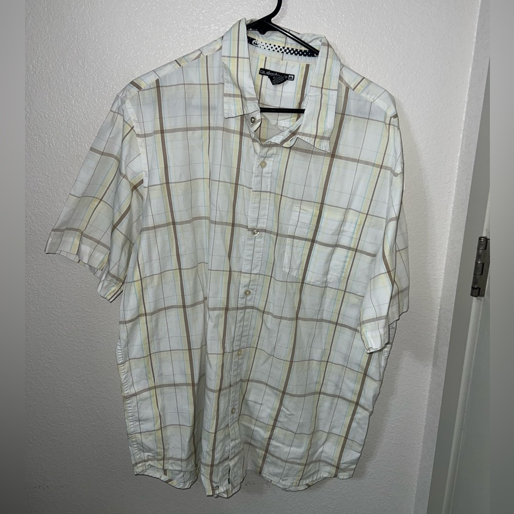 Men's White Plaid Shirt Quiksilver